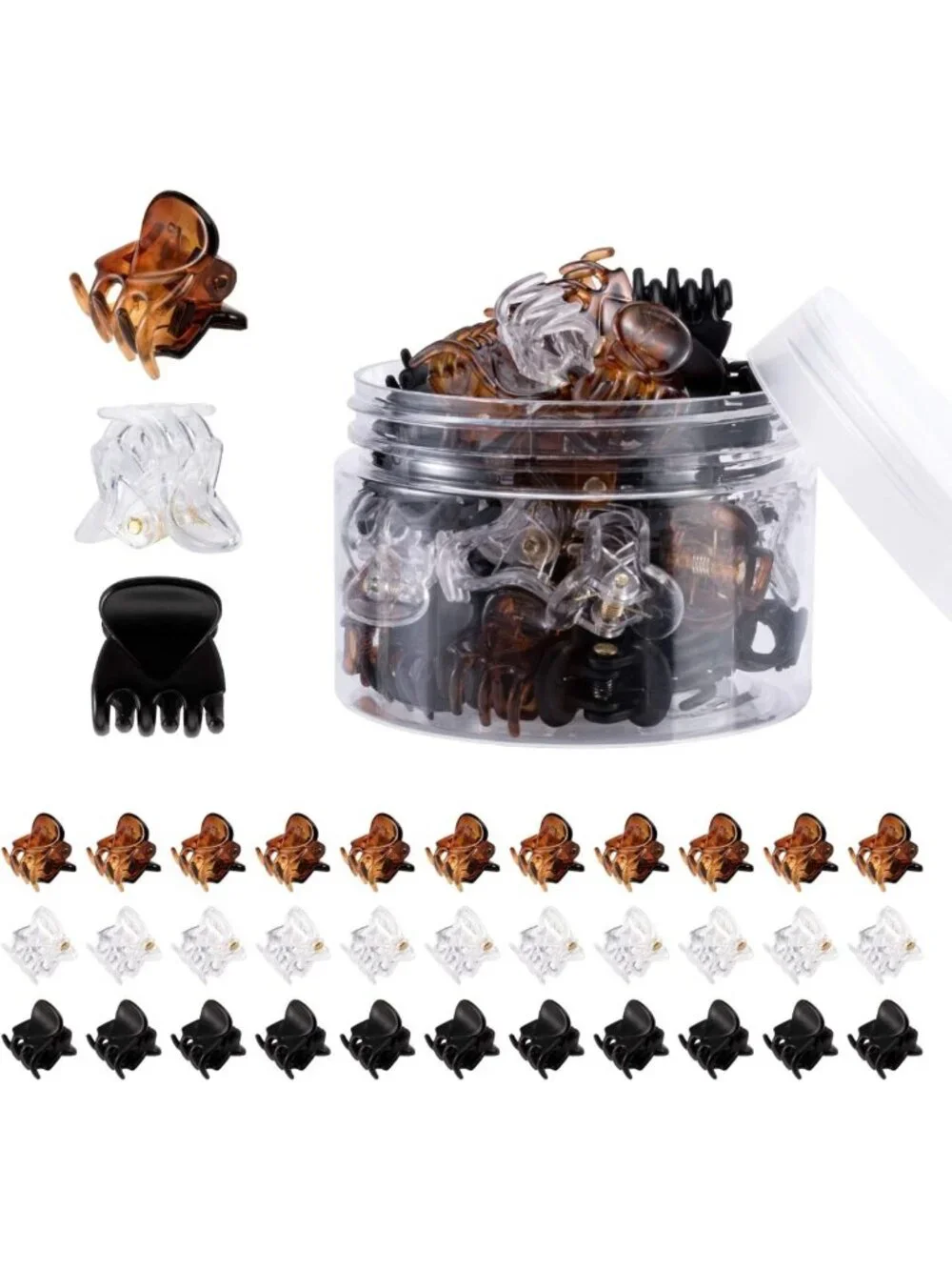 36 Pcs Mini Hair Claw Clips for Kids & Adults - Strong Hold, 3 Colors, Bangs